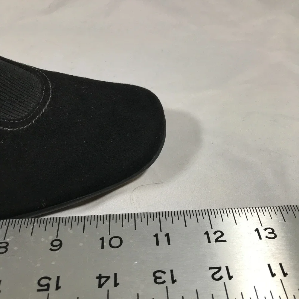 Soft Spots Black Cushion Slip On Wedge Heel Shoes Womens US 11W EU 42 UK 9‎ NWOT